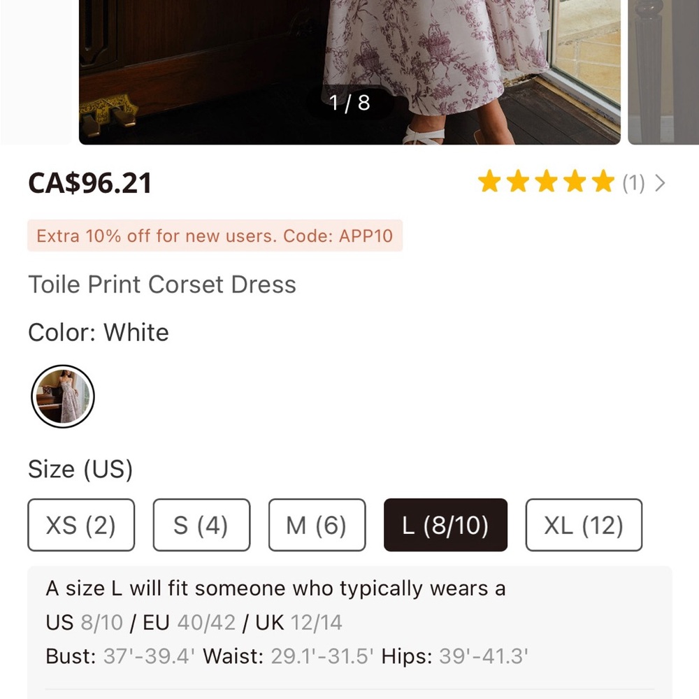Commense White Maxi Dress with Lavender Floral Motif - Picture 4 of 10